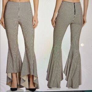 Alice + Olivia JINNY Black and White Striped Pants